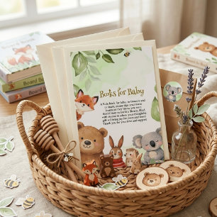 Süße Tiere Aquarell Wald Baby Shower Begleitkarte
