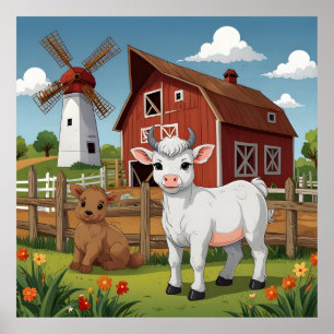 süße TIERE AUF DEM BAUERNHOF Poster