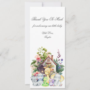 Süße Tiere Baby Shower Dankeskarten