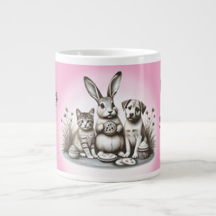 Süße Tiere, die Kekse essen, teilen und stehlen Mo Jumbo-Tasse
