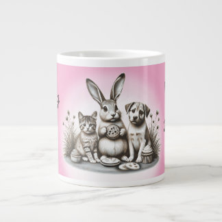Süße Tiere, die Kekse essen, teilen und stehlen Mo Jumbo-Tasse