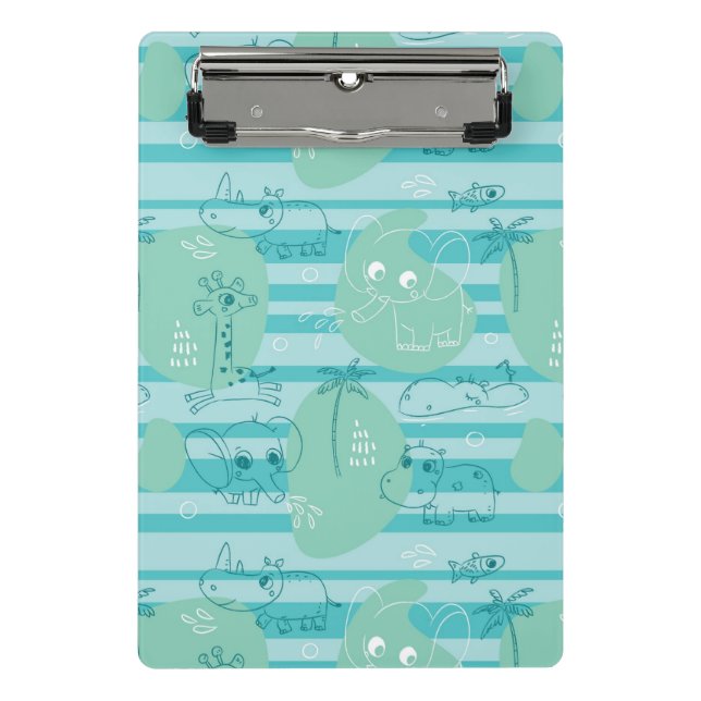 Süße Tiere, die mit Wasser 1 spielen Mini Klemmbrett (Vorderseite)