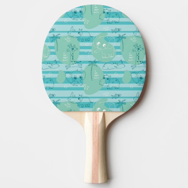 Süße Tiere, die mit Wasser 1 spielen Tischtennis Schläger (Vorderseite)