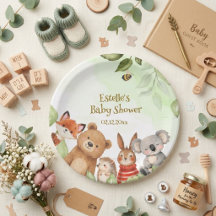 Süße Tiere Grünzeug Wald Baby-Party