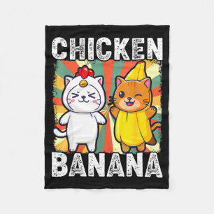 Süße Tiere in Hühner- und Bananen-Kostümen Kawaii Fleecedecke