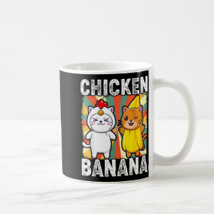Süße Tiere in Hühner- und Bananen-Kostümen Kawaii Kaffeetasse