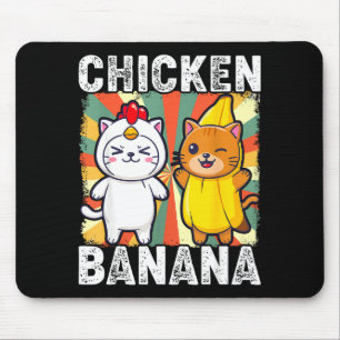Süße Tiere in Hühner- und Bananenkostümen Kawaii Mousepad
