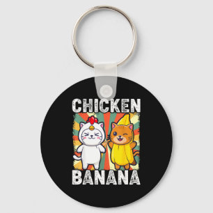 Süße Tiere in Hühner- und Bananenkostümen Kawaii Schlüsselanhänger