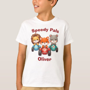 Süße Tiere in Rennwagen - Speedy Freunde T-Shirt