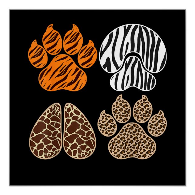 Süße Tiere Tierprint-Design Reizvolle Wildtiere Poster (Vorderseite)