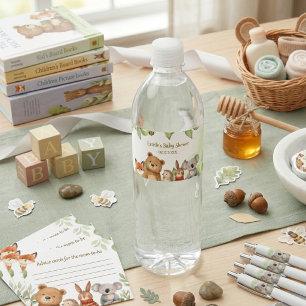 Süße Tiere Wald Aquarell Babyparty