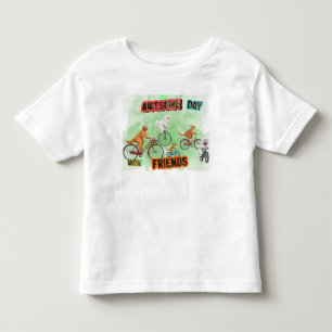 Süße Tierfreunde auf Fahrrädern Kleinkind T-shirt
