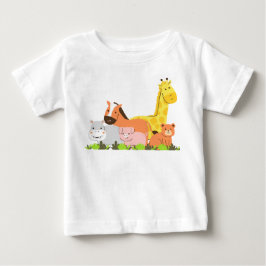 Süße Tiergruppe T-Shirt Niedliches Cartoon-Zoo