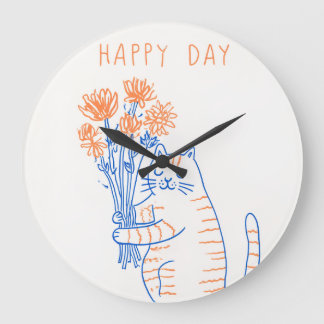 Süße Tierillustration Runde Wanduhr