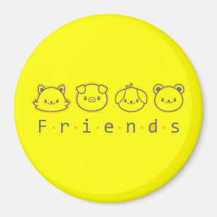 Süße tierische Freunde Gesicht Magnet