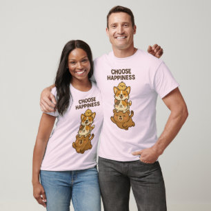 Süße Tierstapel-Illustration T-Shirt