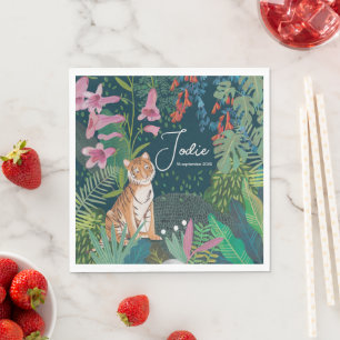 Süße Tiger-Jungle-Neugeborenen-Party Serviette