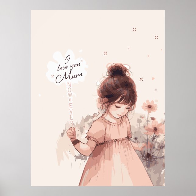 Süße Tochter Liebe Mutti Poster (Vorne)