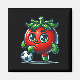 Süße Tomate Fußballspieler Kawaii Footll Cartoon Magnet