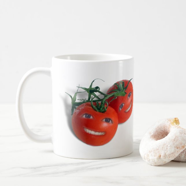 Süße Tomaten Kaffeetasse (Mit Donut)