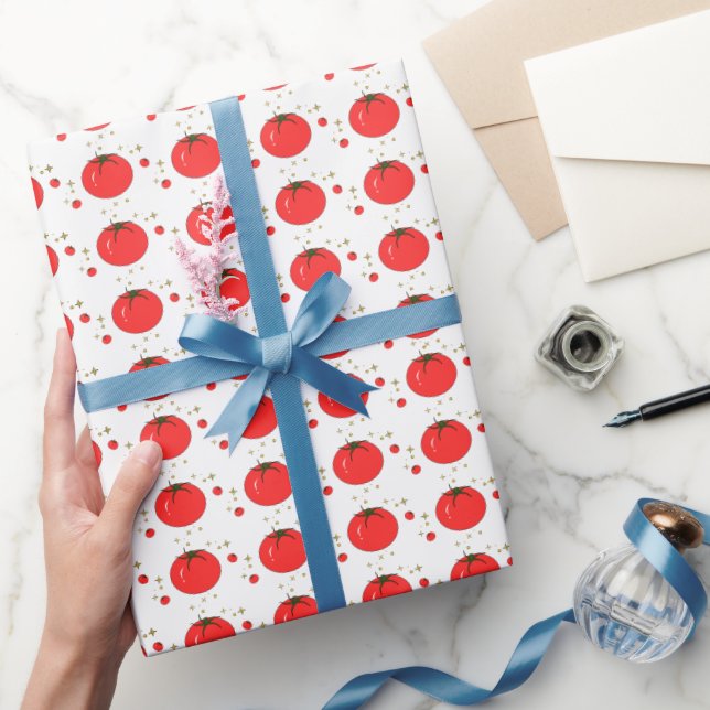 Süße Tomatenmuster-Wrap-Papier Geschenkpapier (Schenken)