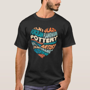 Süße Töpferei-Herz-Tonbildhauer für Keramiker T-Shirt