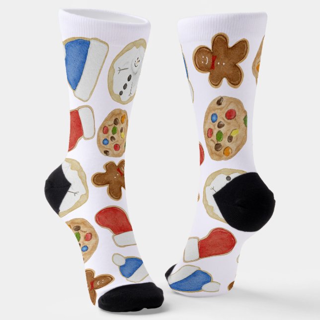 Süße Torte Weihnachtsplätzchen Crew Socken (Gewinkelt)