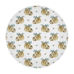 Süsse-TorteWatercolorsloth-Muster Schneidebrett