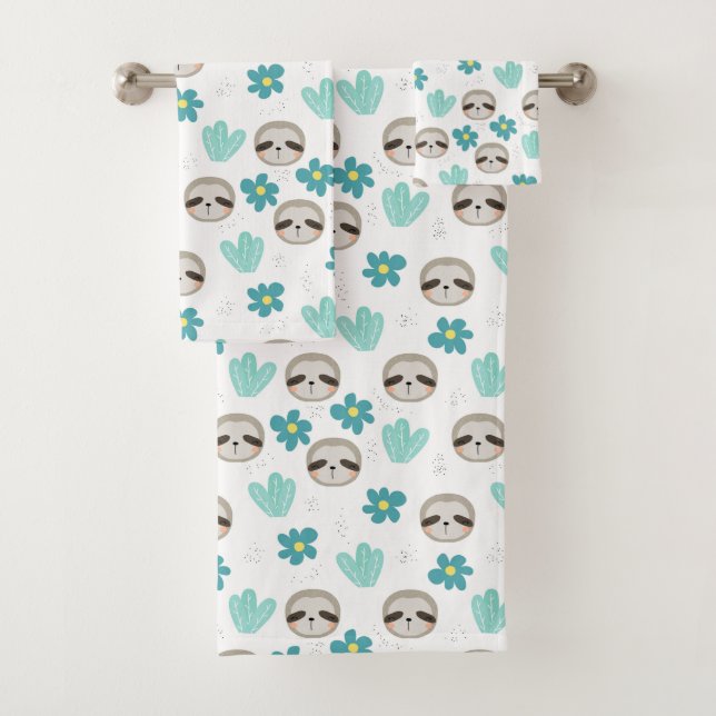 Süße Trägheits-Blumenmuster Badhandtuch Set (Insitu)
