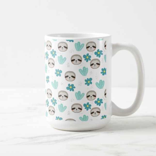 Süße Trägheits-Blumenmuster Kaffeetasse (Rechts)