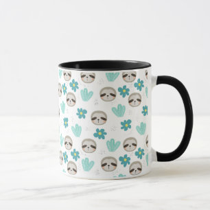 Süße Trägheits-Blumenmuster Tasse