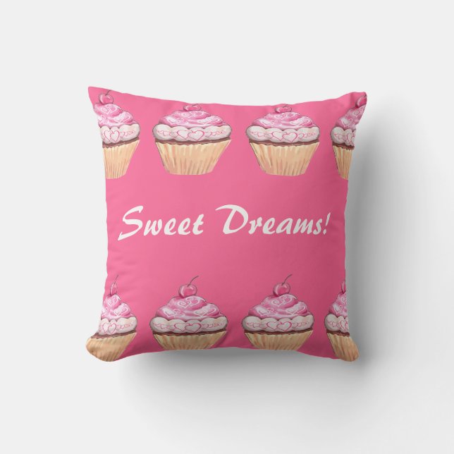 Süße Traum-Mädchen-rosa kleine KuchenSleepover Kissen (Vorderseite)