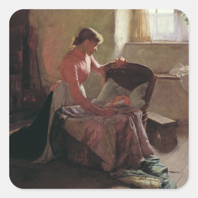 Süße Träume, 1892 Quadratischer Aufkleber (Vorderseite)