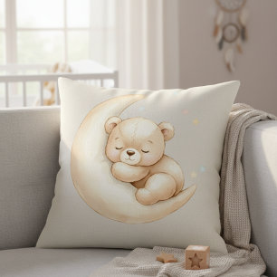 Süße Träume Bär auf Mond Baby-Kinderzimmer Kissen