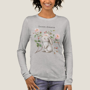 Süße Träume Häschen Rosen Rosa Floral Tri-Blend Shirt