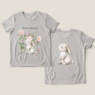 Süße Träume Hase Kaninchen Rosen Pink Floral Tri-Blend Shirt