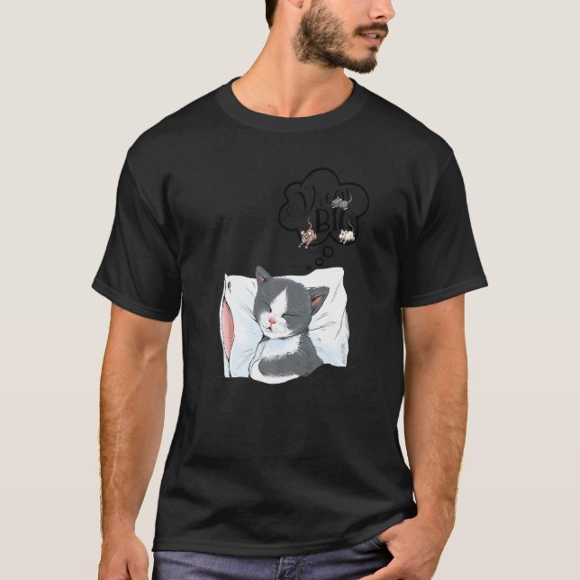 Süße Träume Katze Idee T-Shirt (Vorderseite)