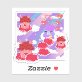 Süße Träume Kawaii Cupcake Fantasie Aufkleber