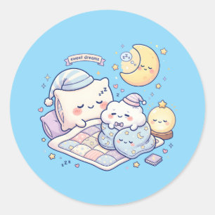 Süße Träume Kawaii Mini-Aufkleberbogen Runder Aufkleber