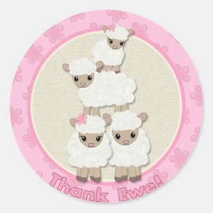 Süße Träume LAMM Babyparty SDK#4 danken Runder Aufkleber