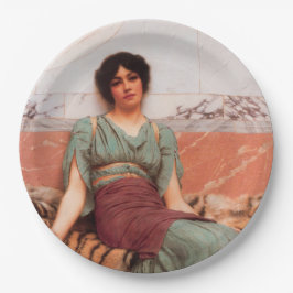 Süße Träume (schöne römische Frau auf der Tigerhau Pappteller