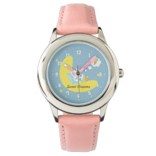 Süße Träume Süßer Hase auf dem Mond Armbanduhr
