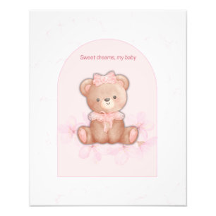Süße Träume Teddybär Druck   Baby Mädchen Kinderzi