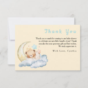 Süße Träume Teddybär Junge Baby Shower Dankeskarte