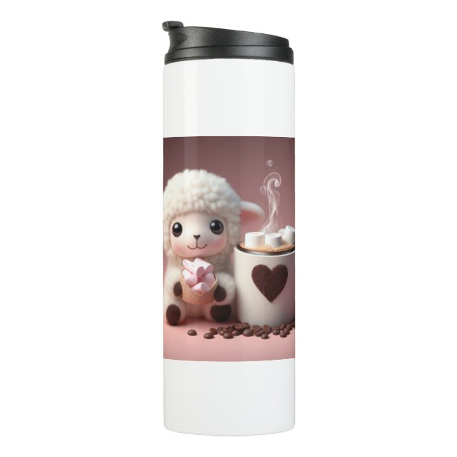 Süße Träume von Kakao und Lamm Thermosbecher (Nach rechts gedreht)