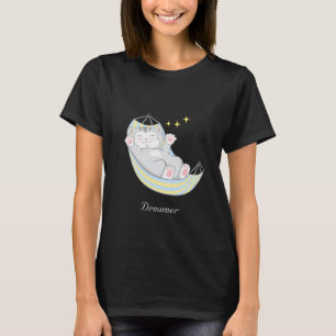 Süße Träumer-Katze im Hängematten-T-Shirt T-Shirt