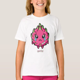 Süße traurige weinende Drachenfrucht Cartoon-Illus T-Shirt