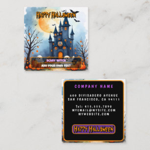 Süße trendige Halloween-Grusel-Kollektion Quadratische Visitenkarte