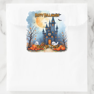 Süße trendige Halloween-Grusel-Kollektion Quadratischer Aufkleber