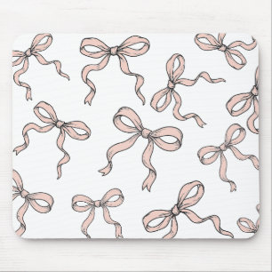 Süße trendige rosa Schleifen mit schwarzer Umrandu Mousepad